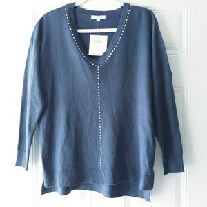 89th+Madison NWT Blue Studded Oversized Sweater M